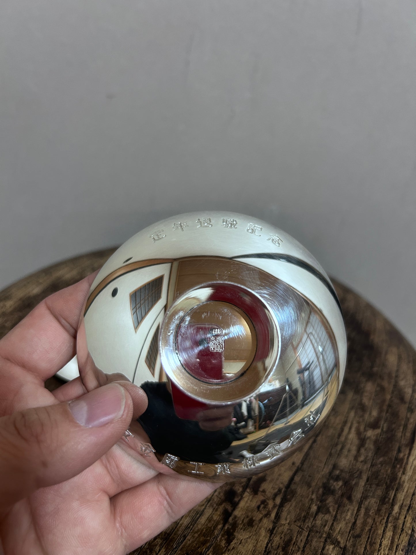 純銀　尚美堂造　三重盃　重さ142ｇ